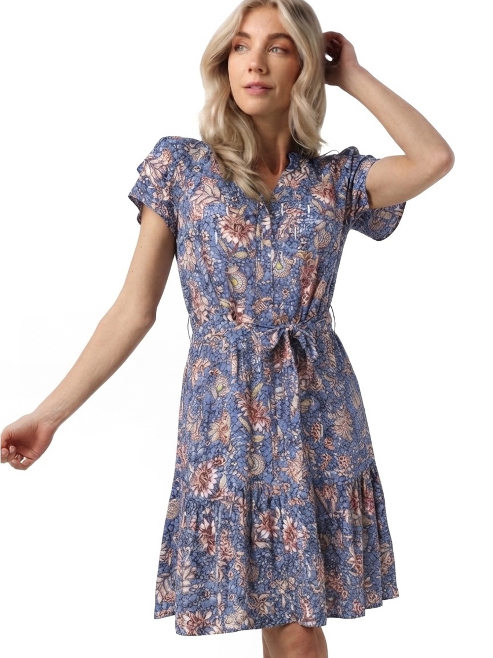 Suncoo Paris Dress Robe Cyclo Floral Metallic Boho Chic